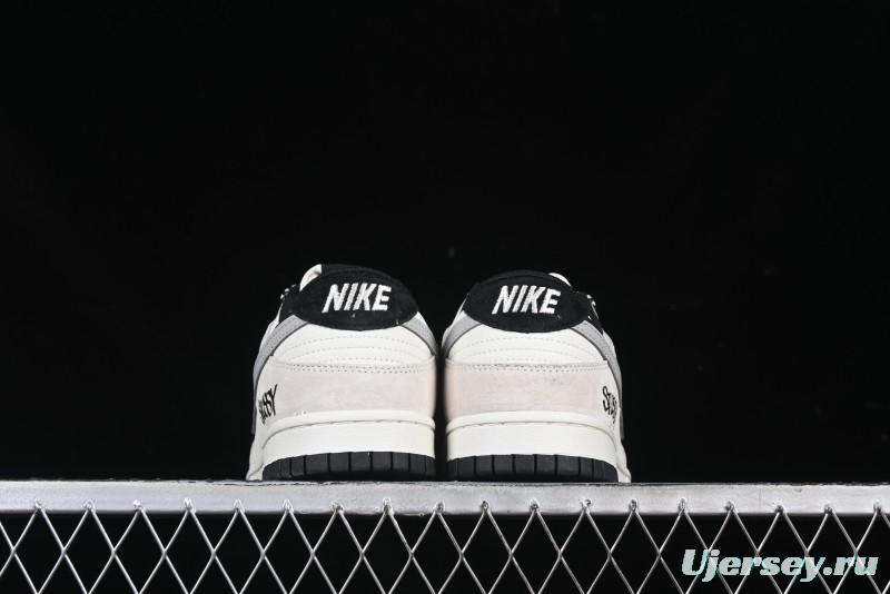 Nike SB Dunk Low Stussy Collaboration Grey Pig Suede Anniversary Custom Low-Top Casual Skate Shoes - DJ2024-061