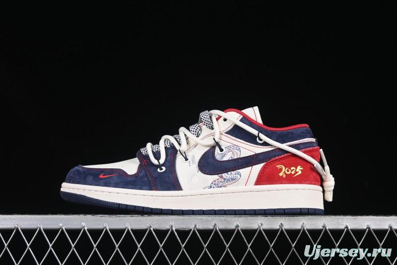 Nike Air Jordan 1 Low OG SP AJ1 Year of the Snake Limited Edition Red Blue Drawstring Low-Top Casual Sneakers - SJ9950-051