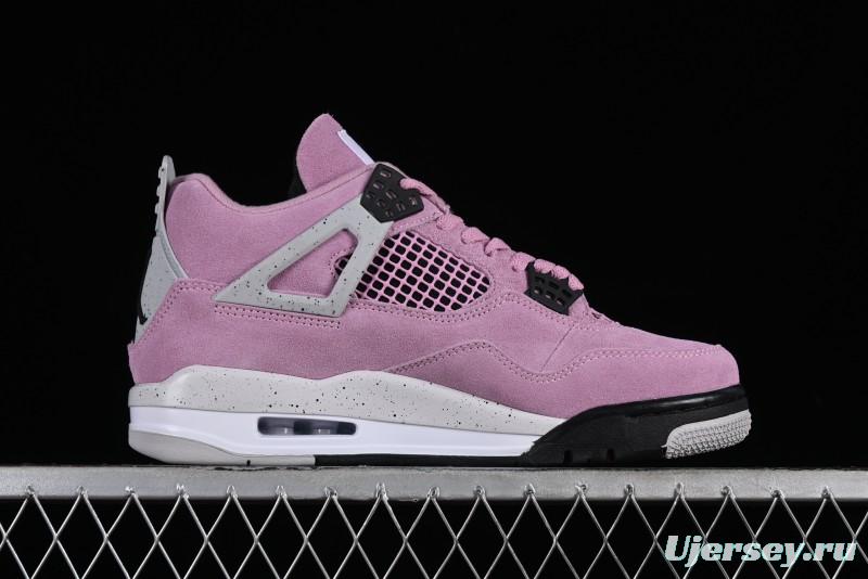Nike Air Jordan 4 Retro "Orchid" Sneakers with Suede Upper and Cement Grey Accents - AQ9129-501