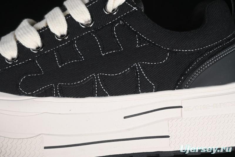 Shoot Brand Resonance Black Plum Retro Comfort Leather Anti-Slip Elevated Low-Top Casual Skate Shoes - AJD4