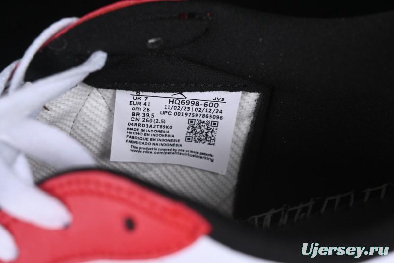 Nike Air Jordan 1 Low AJ1 White Red Black Hook Casual Sneakers - HQ6998-600