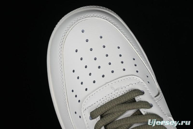 Nike Air Force 1 '07 Low Casual Sneakers in White Green Colorway - CQ5059-110