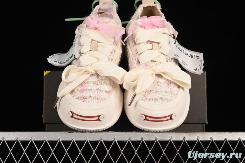 SMILEREPUBLIC SMILE Collection Canvas Sneakers with Thick Sole and Open Toe Design - G.D4