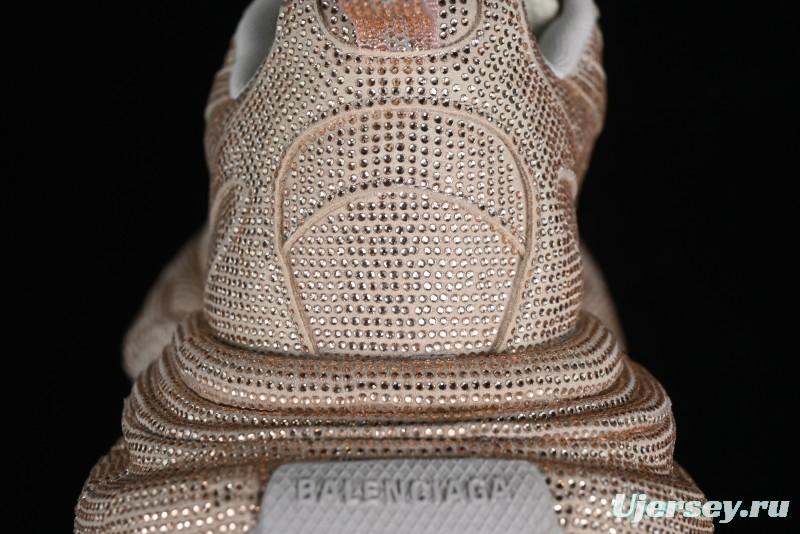 Balenciaga Phantom Sneaker Champagne Gold Full Diamond Trend Running Shoes - W3XL59645