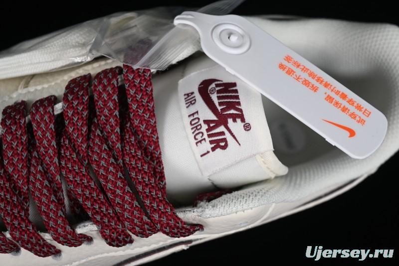 Nike Air Force 1 '07 Low Classic Burgundy Mini Swoosh Starry Sky Low-Top Casual Sneakers - MJ0319-025