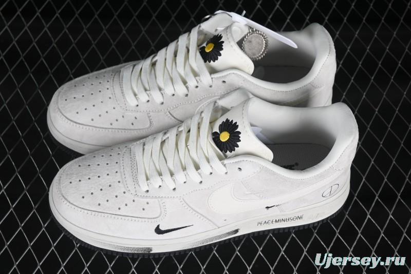 Nike Air Force 1 '07 Low Grey Pig Suede Graffiti Casual Sneakers - DF0188-035