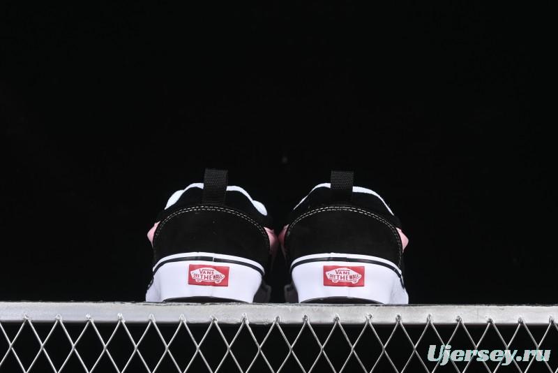 Vans Knu Skool Black Pink Color Comfortable Fashion Anti-Slip Wear-Resistant Low-Top Casual Skate Shoes - VN0009QCB9P