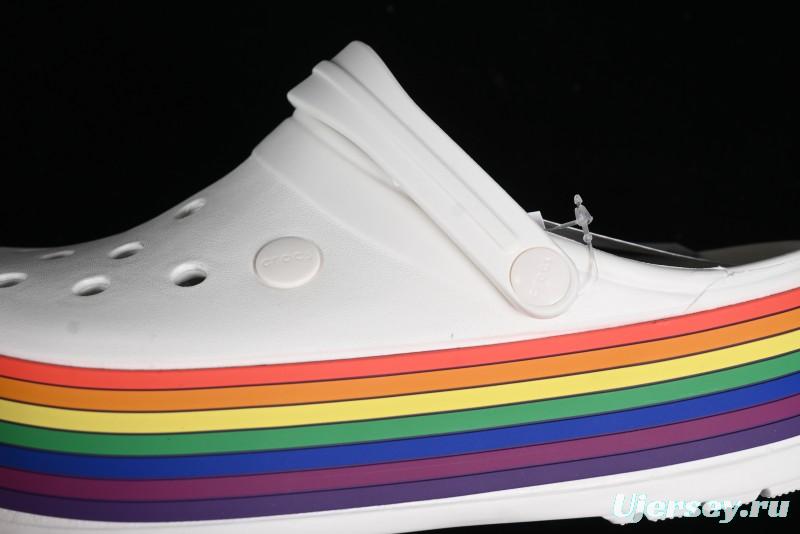 Crocs Crocband Platform Rainbow Comfortable Thick-Soled Clogs - B.D4