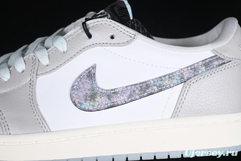 Nike Air Jordan 1 Low OG CNY AJ1 Snake Year Limited Silver Snake Low-Top Retro Basketball Shoes - HF3144-100