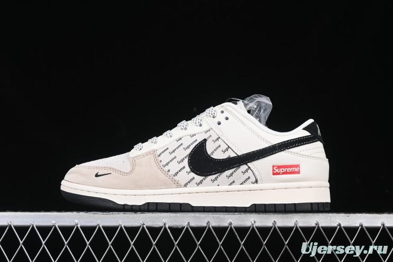 Nike SB Dunk Low Supreme Collaboration - Beige Brown Anniversary High-End Custom Low-Top Casual Skate Shoes - XS1086-003