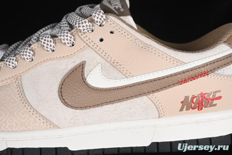 Nike SB Dunk Low Anniversary Edition Dark Swoosh Brown White Custom Low-Top Casual Skate Shoes - DJ2024-071
