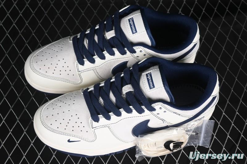 Nike SB Dunk Low Supreme Collaboration - Light Blue Double Swoosh Anniversary Custom Low-Top Casual Skate Shoes - XX3168-301