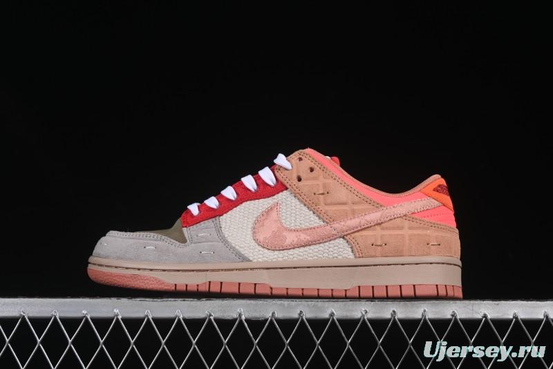 Nike Clot x Dunk Low SB 'What The' Casual Sneakers with Silk, Terracotta, and Holographic Elements - FN0316-999