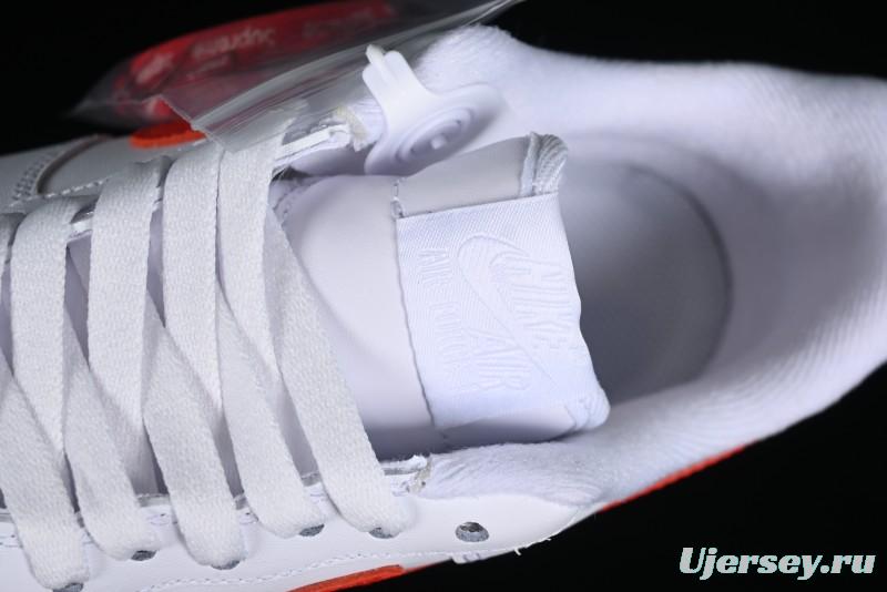 Nike Supreme x Air Force 1 '07 Low White Red Collaboration Casual Sneakers - CU9225-101