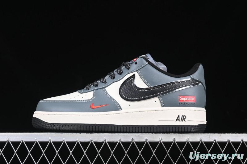 Nike Air Force 1 '07 Low Supreme Collaboration Sneakers in Blue Grey - XZ6188-385
