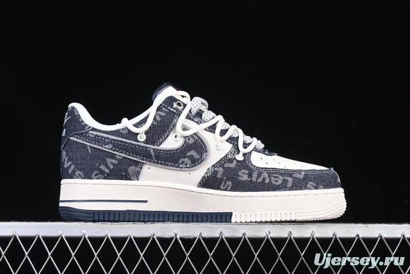 Nike Air Force 1 '07 Low Levi's Collaboration Light Blue Denim Drawstring Casual Sneakers - SJ1198-900