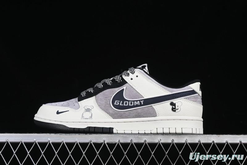 Nike SB Dunk Low Violent Bear Collaboration Two-Tone Swoosh Anniversary High-End Custom Low-Top Casual Skate Shoes - DJ2024-111