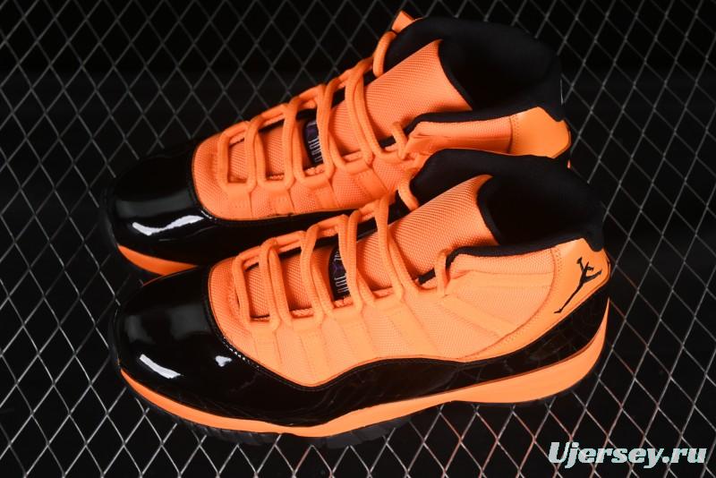 Nike Air Jordan 11 Retro High Top Basketball Shoes in Black/Orange - CT8012-800