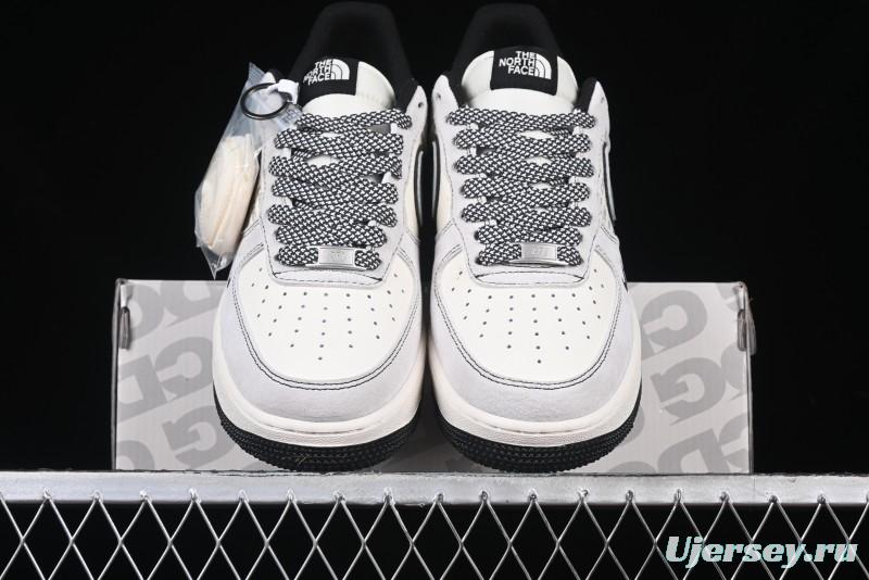 Nike Air Force 1'07 Low The North Face Collaboration - Grey Black Reflective Swoosh Casual Sneakers - DM6688-007