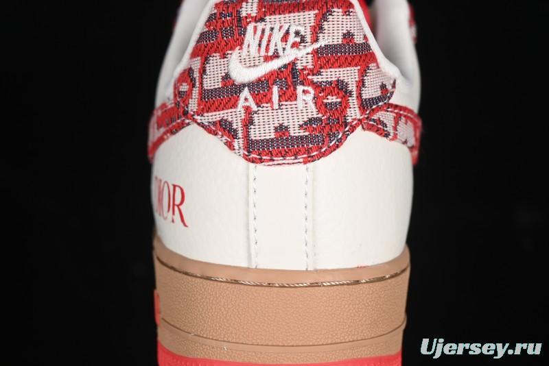 Nike Air Force 1 '07 Low Dior Collaboration Beige Floral Low-Top Casual Sneakers - KK1988-049