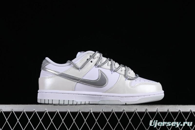 Nike Dunk Low SB Casual Sneakers with Deconstructed Laces and Ribbon Bow Design - DH9765-102