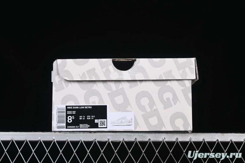 Nike SB Dunk Low The North Face Graffiti Grey Check Anniversary Customized Low-Top Casual Skate Shoes - DM6868-017