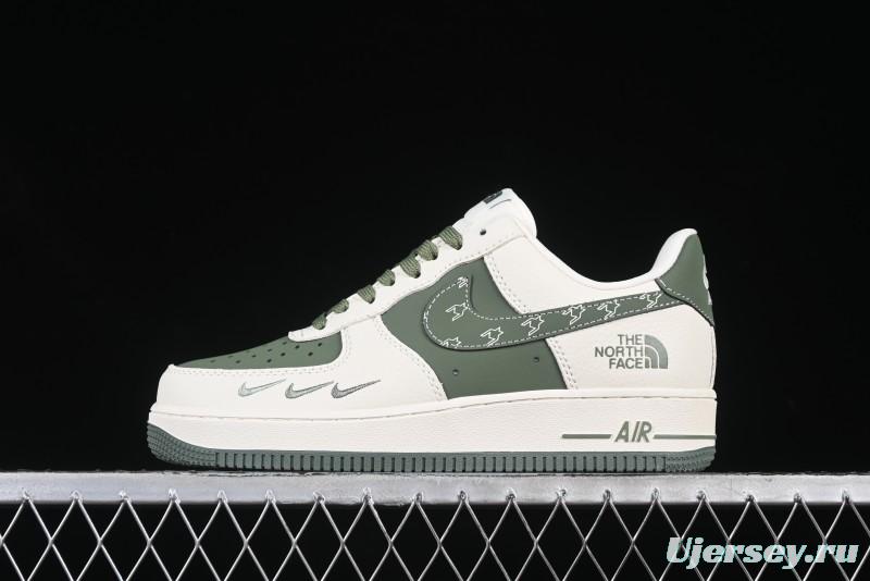 Nike Air Force 1 '07 Low The North Face Collaboration Beige Green Mini Swoosh Casual Sneakers - KK1988-043
