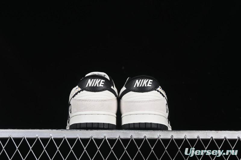 Nike SB Dunk Low Lightning Collaboration Daisy White Swoosh Anniversary Custom Low-Top Casual Skate Shoes - DJ2024-073