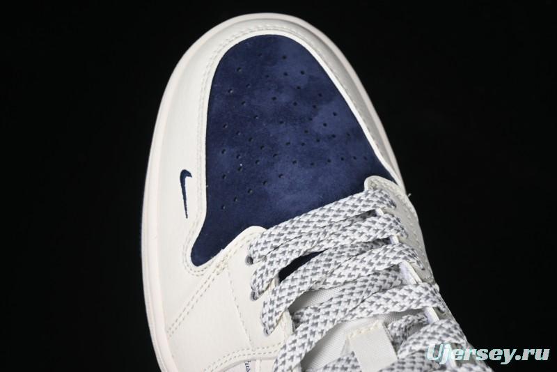 Nike Air Jordan 1 Low Stussy Collaboration - Grey Swoosh Retro Basketball Shoes - XS6086-001