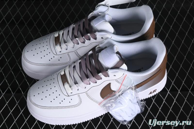 Nike Air Force 1 '07 Low Custom Anime Theme Gradient Brown Swoosh Casual Sneakers - FN0366-103