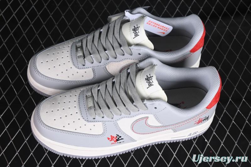 Nike Air Force 1 '07 Low Stussy Lunar New Year Snake Limited Edition Grey Snake Low-Top Casual Sneakers - DM6688-027