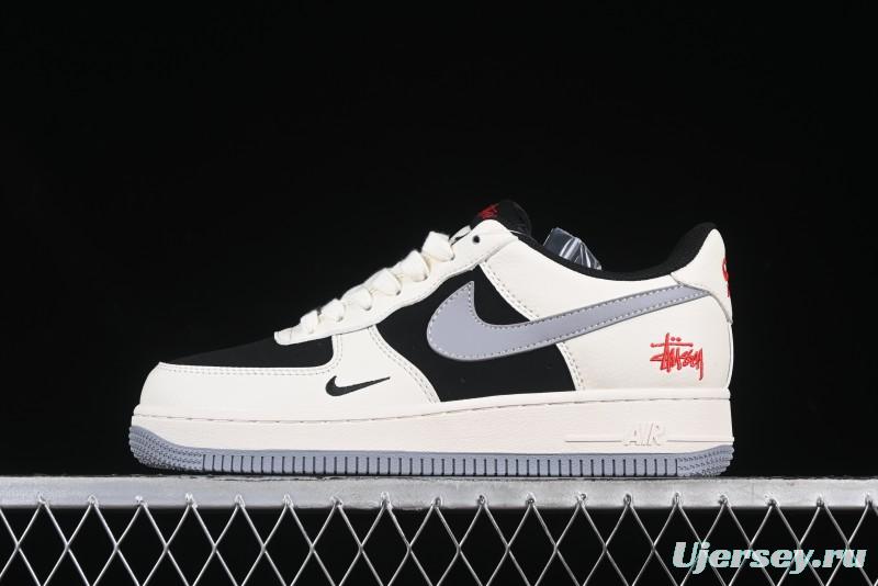 Nike Air Force 1 '07 Low Stussy Collaboration Beige Grey Black Low-Top Casual Sneakers - XZ6188-766