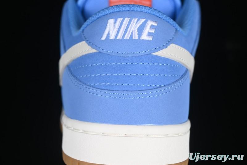 Nike SB Dunk Low Pro ISO Skateboarding Shoes in University Blue with White Swoosh - FJ1674-401