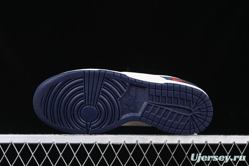 Nike SB Dunk Low Supreme Collaboration - Two-Tone White Swoosh Anniversary Customized Low-Top Casual Skate Shoes - DJ2024-045