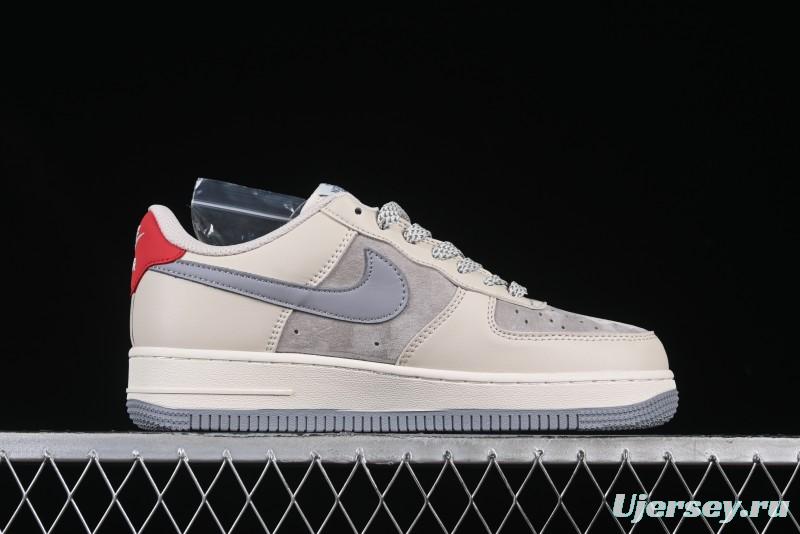 Nike Air Force 1 '07 Low The North Face Collaboration Patchwork Pigskin Red Tail Casual Sneakers - XZ6188-649