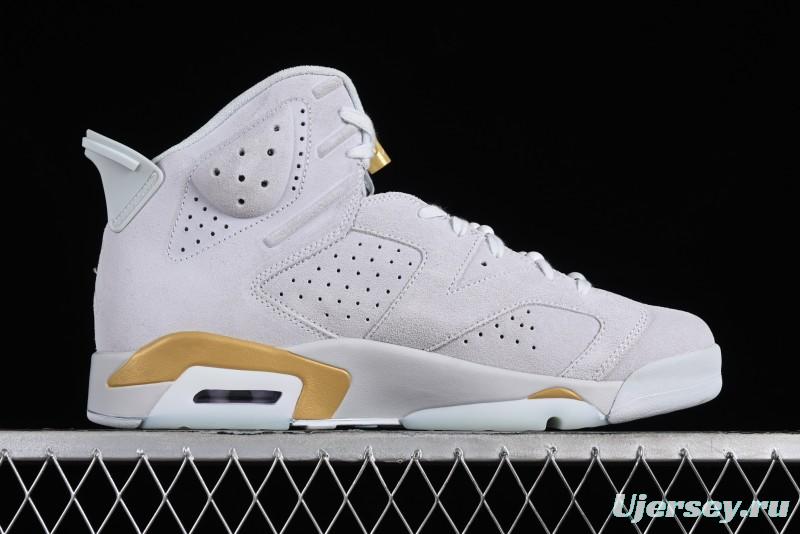 Nike Air Jordan 6 Retro Paris Olympics Sneakers with Metallic Gold Accents - DQ4914-074