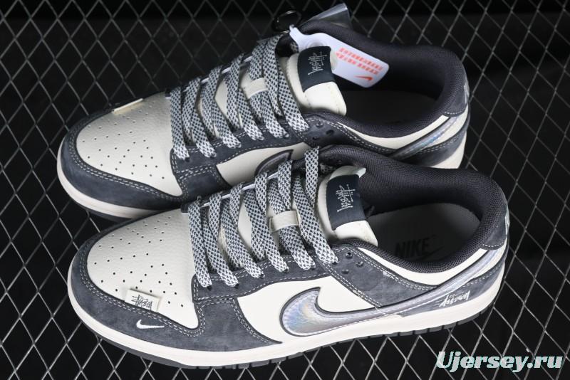 Nike SB Dunk Low Stussy Collaboration Embroidered Swoosh Anniversary Custom Low-Top Casual Sneakers - DM6868-036