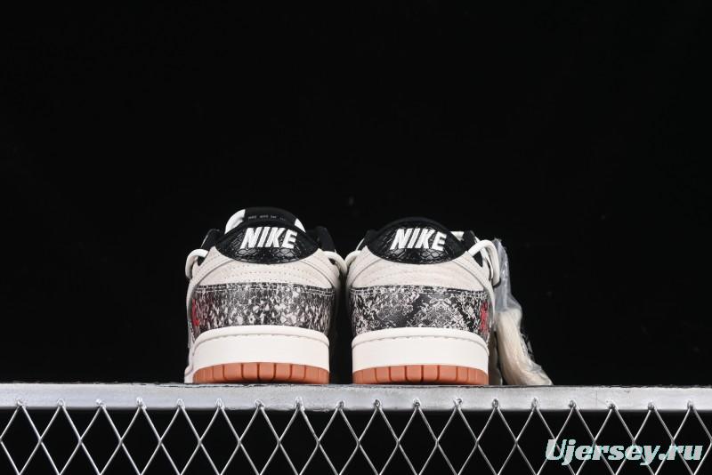 Nike SB Dunk Low Year of the Snake Series Snake Scale White Swoosh Customized Low-Top Casual Skate Shoes - YX5066-275
