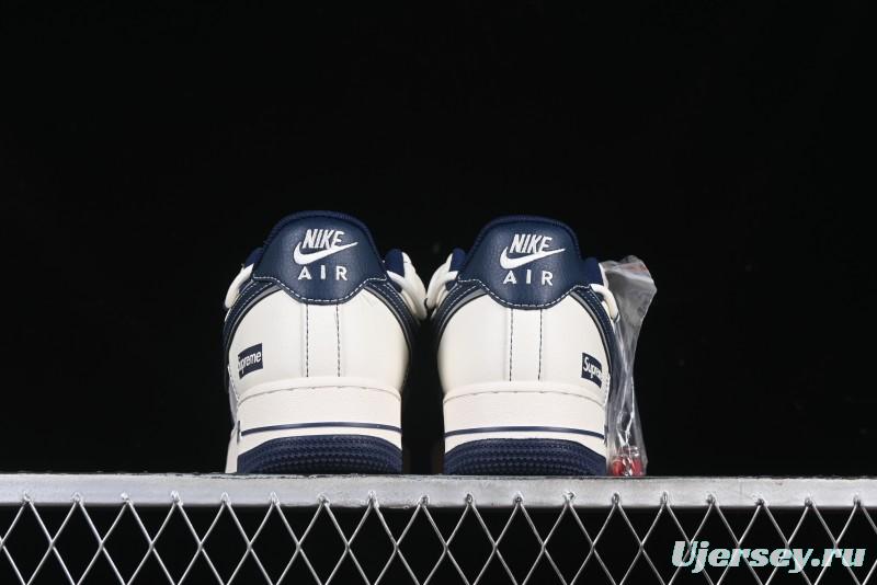 Nike Air Force 1 '07 Low Supreme Collaboration Beige Blue Low-Top Casual Sneakers - DM6688-018
