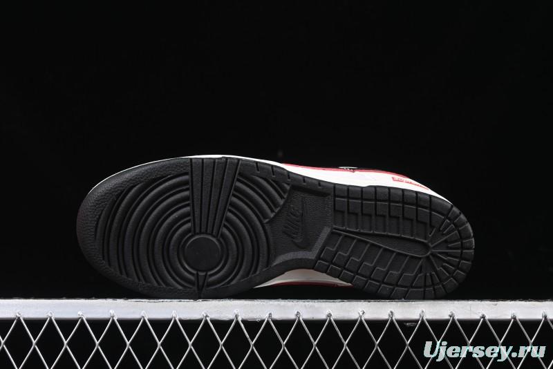 Nike SB Dunk Low Year of the Snake Series - Black Snakeskin with Black Swoosh Anniversary Custom Low-Top Casual Skate Shoes - DM6868-012