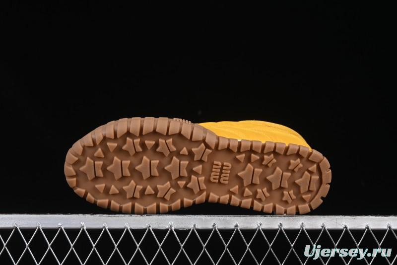 Miu Miu Suede Round Toe Lace-Up Women's Low-Top Casual Shoes - 99D4