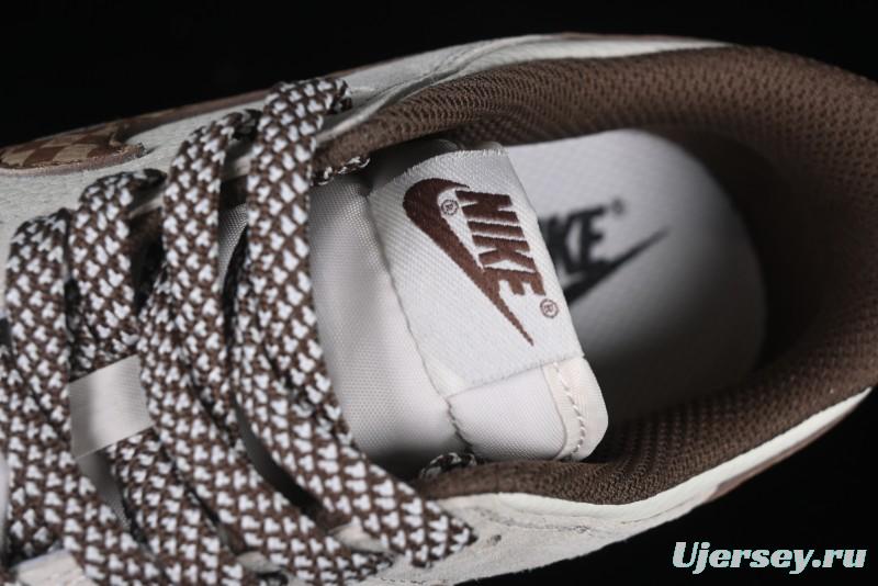 Nike SB Dunk Low Gucci Collaboration Monogram Beige Brown Swoosh Anniversary Custom Low-Top Casual Skate Shoes - DJ2024-059