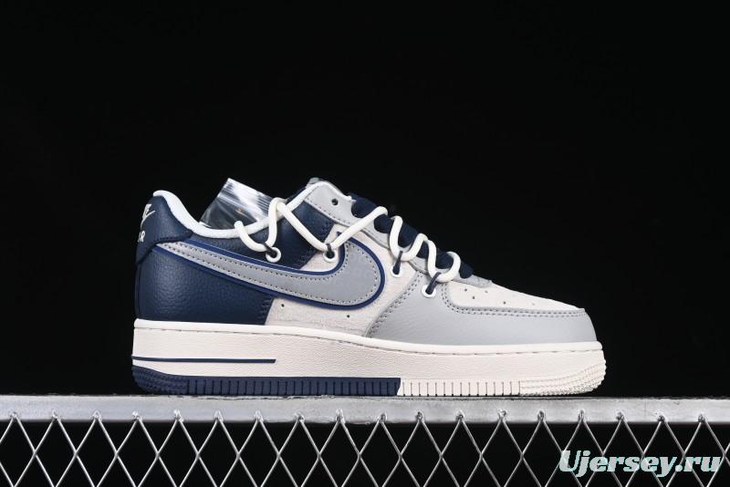 Nike Air Force 1 '07 Low The North Face Collaboration Grey Blue Lace-Up Low-Top Casual Sneakers - DM6688-024