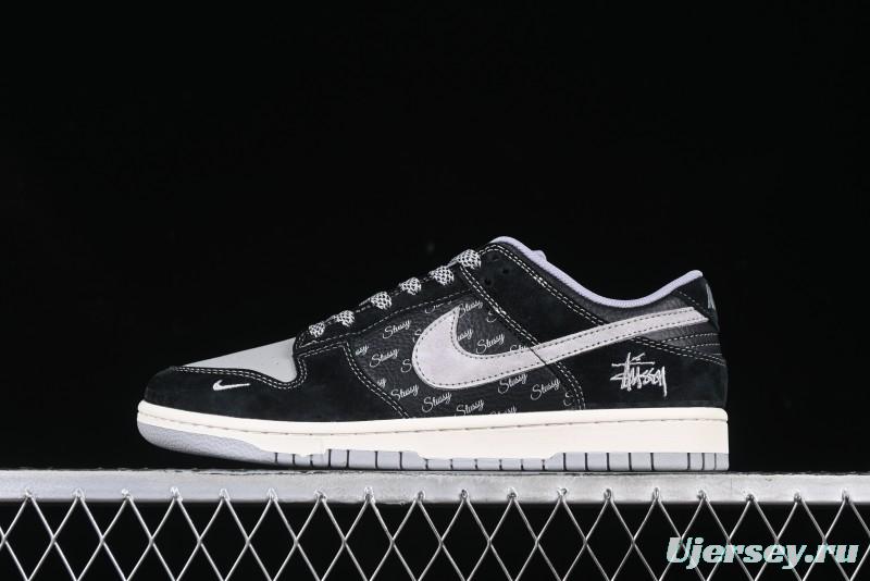 Nike SB Dunk Low Stussy Shadow Grey Anniversary Custom Low-Top Casual Skate Shoes - XX3168-201