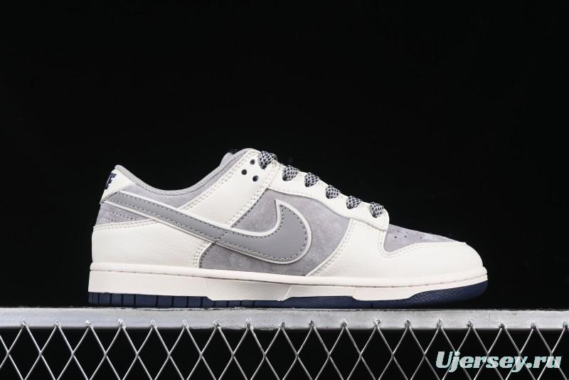 Nike SB Dunk Low Stussy Collaboration Beige Grey Print Grey Swoosh Anniversary Custom Low-Top Casual Skate Shoes - DM6868-009