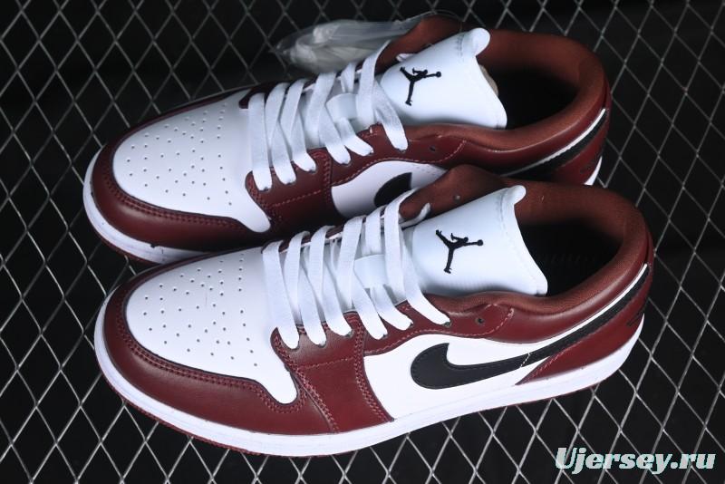 Nike Air Jordan 1 Low AJ1 Retro Lifestyle Sneakers in White and University Red - HF3148-102