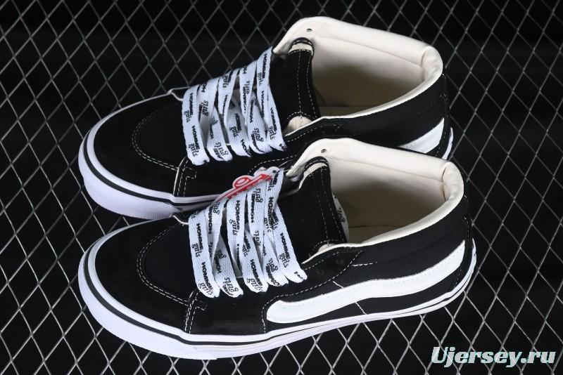 Vans HommeGirls x Vans Sk8-Mid Fashion Casual Mid-Top Canvas Sneakers with Bold Side Stripes - VN000NBNCJK