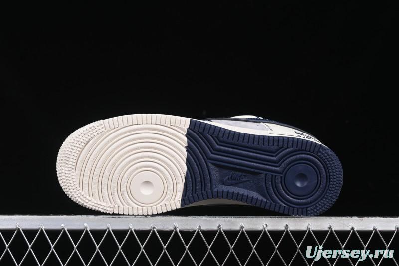 Nike Air Force 1 '07 Low Supreme Collaboration Beige Blue Low-Top Casual Sneakers - DM6688-018