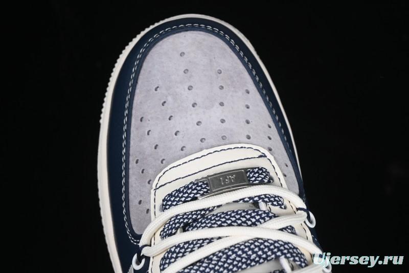 Nike Air Force 1 '07 Low Supreme Collaboration Beige Blue Low-Top Casual Sneakers - DM6688-018