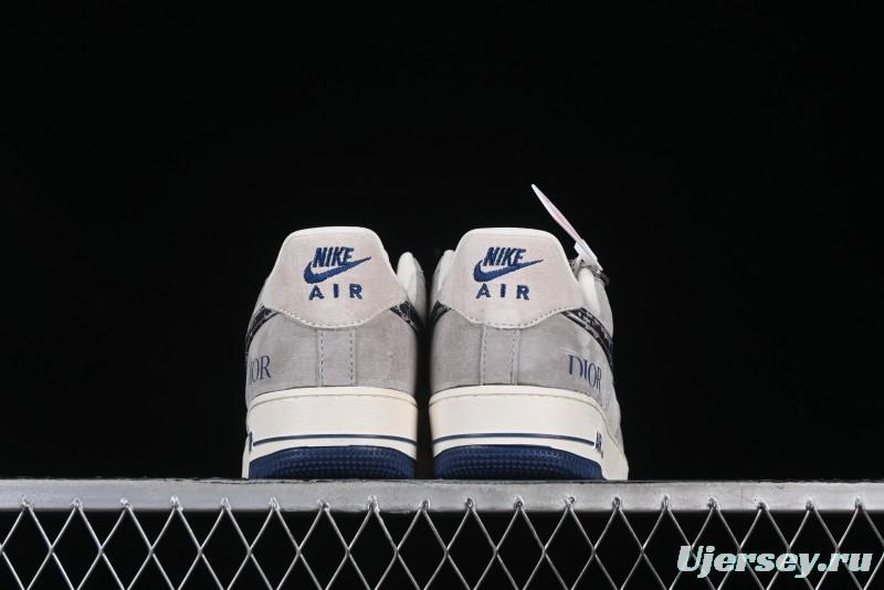 Nike Air Force 1 '07 Low Dior Collaboration Grey Blue Ghost Face Casual Sneakers - KK1988-044